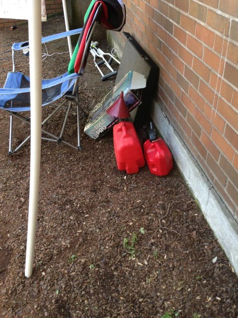 May Day 2013 unattended gas cans