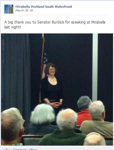 The first constituents heard about the town hall was AFTER the event on her Facebook page. 