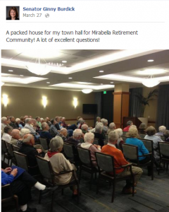 Burdick announced town hall AFTER it was already held via Facebook. 