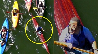 obama mask kayak