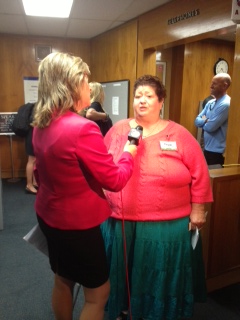 Peggy Shannon on the day Bob Filner resigned. Photo by Victoria Taft