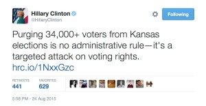 Hillary purging tweet